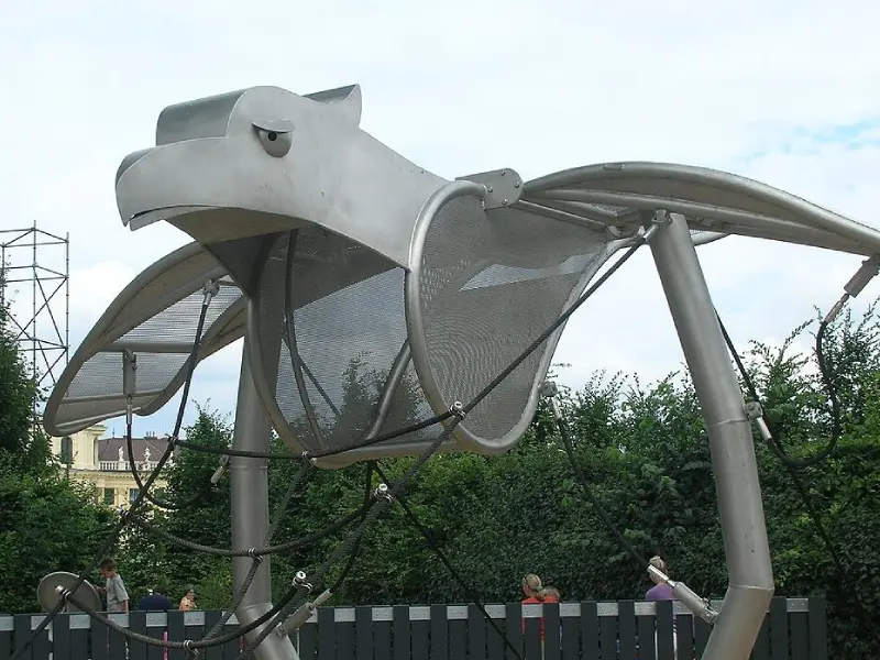 Photo: 'Aluminum bird at the playground in the Schönbrunn Labyrinth' by Andrea Schaufler